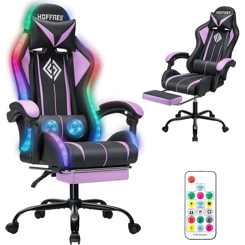 Rgb Gaming Chair - Ergonomic LED RGB Gaming Chair with