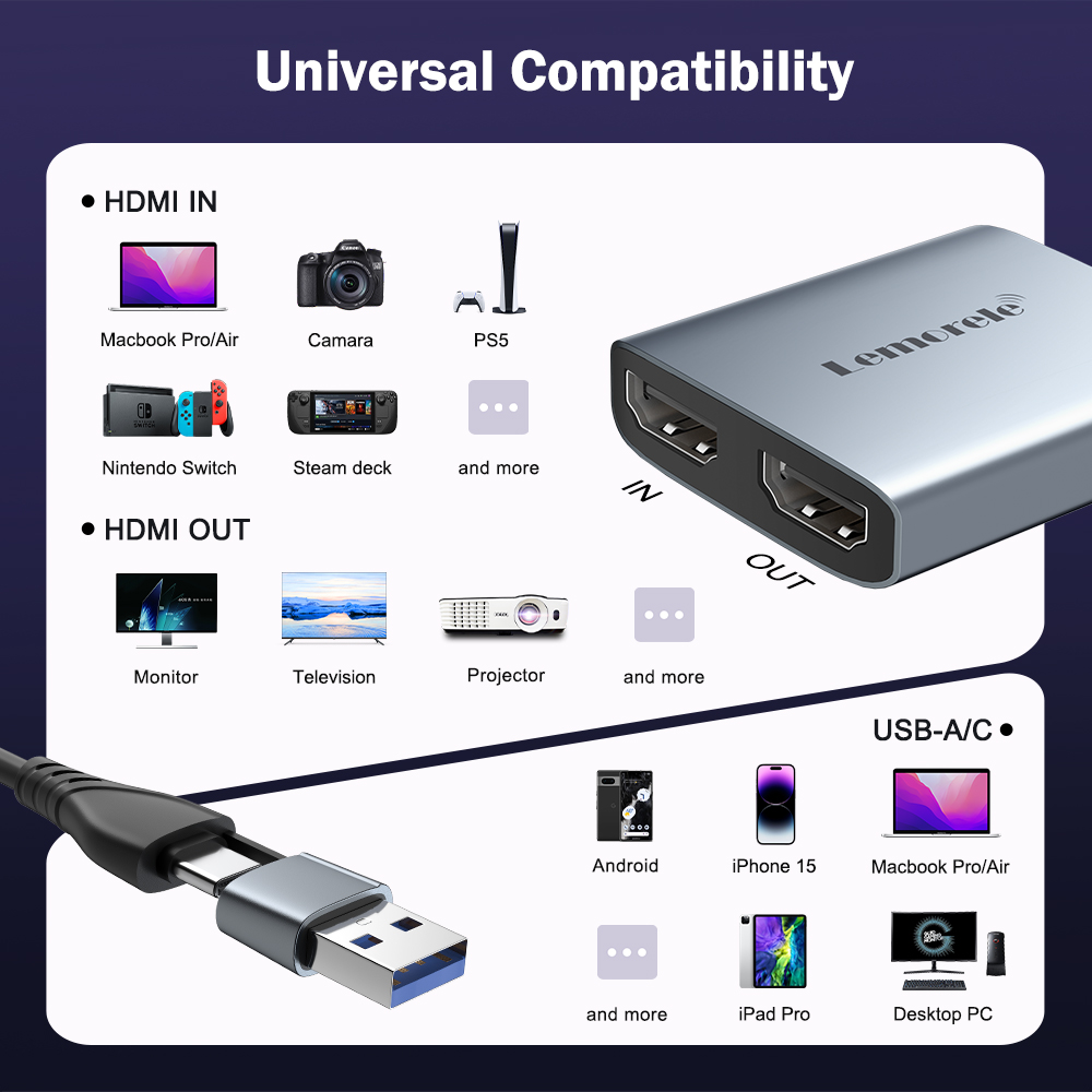 Lemorele Video Capture Card HD - Elgato Stream Deck 评论和价格