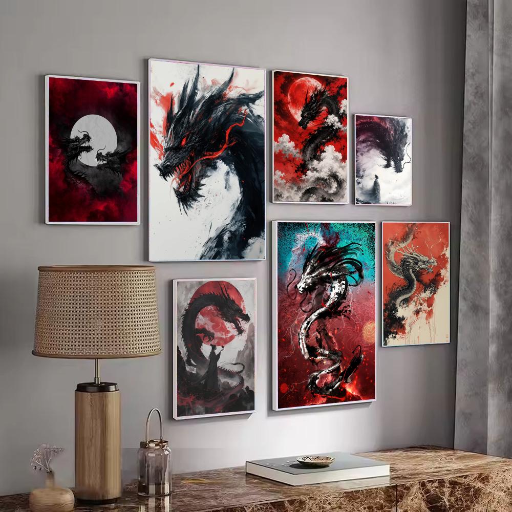 Black Dragon Poster Waterproof - Esports Gaming Lounge 评论和价格